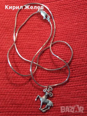 НЕЖНО СРЕБЪРНО КОЛИЕ със СРЕБЪРНА ЗОДИАКАЛНА ВИСУЛКА ЗОДИЯ КОЗИРОГ СРЕБРО 925 с БЯЛА ПОЗЛАТА 45710, снимка 14 - Колиета, медальони, синджири - 46268158