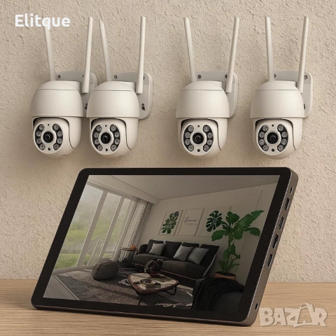 Безжичен WiFi комплект с 4 камери 4К Ultra HD+DVR за видеонаблюдение, снимка 9 - Други - 52853724