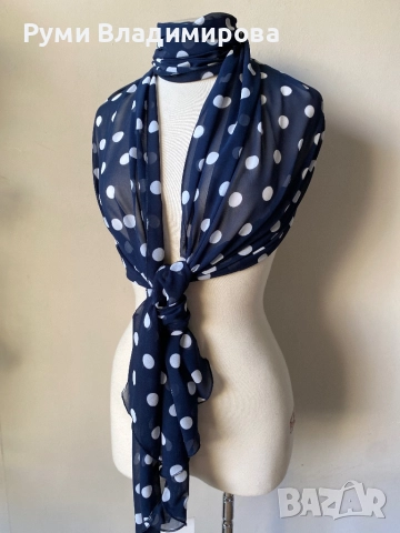 Тъмносин шал/ различни видове, с етикет, снимка 9 - Шалове - 49367965