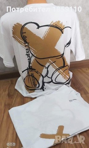 Памучни дамски тениски с гумирано лого - два цвята - 24 лв., снимка 4 - Тениски - 44289384