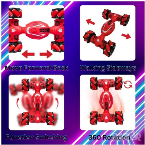 RC Кола за каскади 4WD с дрифт и завъртане на 360°, снимка 8 - Коли, камиони, мотори, писти - 52032657