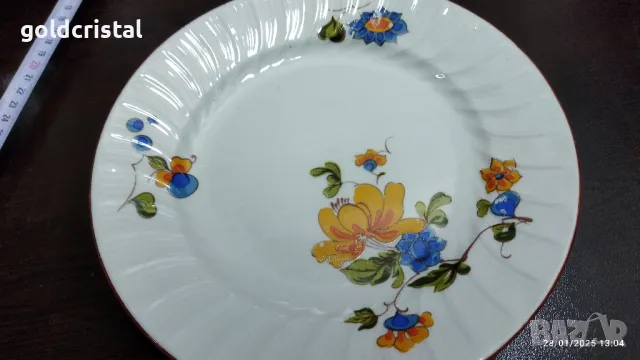 стар български порцелан плато кръгло, снимка 6 - Антикварни и старинни предмети - 48869933