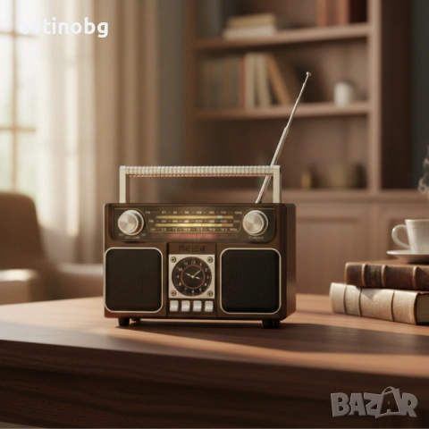 Портативно соларно радио MEIER MD-1306BT-S: Bluetooth, USB, FM/AM/SW, мощен звук и стилен ретро диза, снимка 5 - Радиокасетофони, транзистори - 53788033