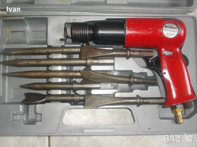 Немски Пневматичен Къртач-Секач Einhell Typ DH18/1-с 7 бр.Шила-Комплект-Професионален, снимка 4 - Други инструменти - 40894693