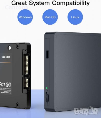 Inateck кутия за 2.5 "SATA SSD, HDD, USB C към SATA адаптер USB 3.0 , снимка 5 - Други - 34274402