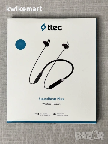 Чисто нови Bluetooth слушалки TTEC SoundBeat Plus – Черни, снимка 1 - Слушалки, hands-free - 50835650