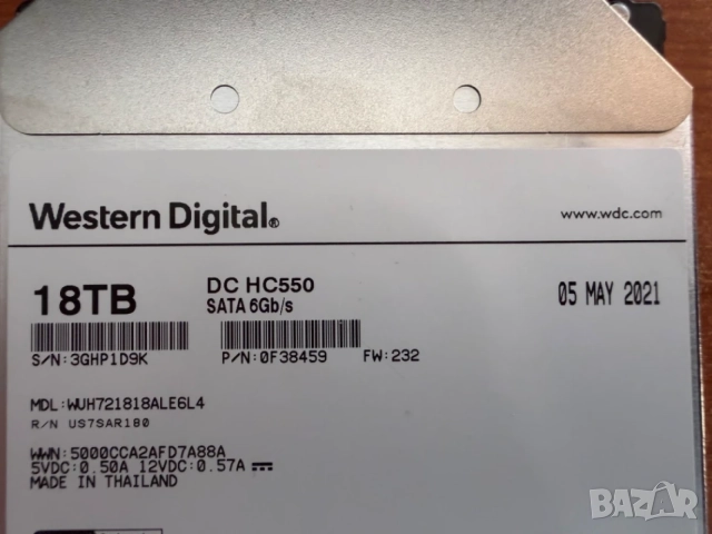 Твърд диск 18TB WD Enterprise Ultrastar DC HC550 х 2 бр за ремонт (Host I/O error & RAW Read Error), снимка 3 - Твърди дискове - 56025167