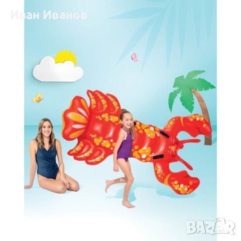 Надуваем омар 213см Intex Lobster Ride-On, снимка 2 - Водни спортове - 53463745