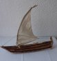 Дървена лодка с платна за декорация, морски декор, модел, макет, кораб, кръстоносец, снимка 2