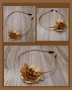 Нежна диадема с цвете в златисто - бежаво , снимка 1 - Аксесоари за коса - 35851480