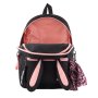 Ученическа раница с 3D заешки уши и бандана, My Way, Черно/ розово, 29х21х42 см, снимка 2