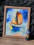 Лято, картина пастел, оригинал, снимка 2
