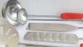 Лот метални кухненски прибори за готвене, червени и бели, снимка 5