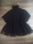 Дамско пончо с поло яка универсален размер, снимка 1 - Блузи с дълъг ръкав и пуловери - 34589225