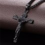 Кръстче от Медицинска стомана - Христос - Черно