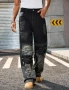 Нови черни камуфлаж baggy дънки Casual Loose Fit Jeans панталони карго Л/34, снимка 4