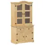 vidaXL Стъклен шкаф витрина Corona 100x48,5x179 см бор масив, снимка 1