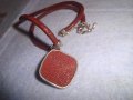 СРЕБЪРНО СЕДЕФЕНО АРТ КОЛИЕ МЕДАЛЬОН с ШНУРЧЕ и ГРЪБ КОЖА от САЛАМАНДЪР СРЕБРО 925 със СЕДЕФ 16908, снимка 9
