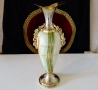 Посребрена ваза,свещник оникс 2.2 кг.,месинг. , снимка 2