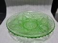 Стара стъклена фруктиера цветно зелено стъкло , снимка 1