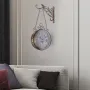 Винтидж двустранен безшумен стенен часовник+стойка за окачване,ковано желязо, снимка 7
