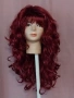 55 см Къдрева перука в черно и медено червено , снимка 3