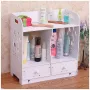 Настолен козметичен органайзер за тоалетни аксесоари и козметика с 2 броя шкафчета и 2 броя рафтове , снимка 2