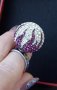 Нов сребърен пръстен  топка, с регулация / проба 925 с камъни Swarovski , снимка 9