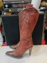 Дамски кожени ботуши с ток тип Western 36 номер , снимка 4