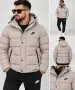 Nike Мъжко Зимно Яке С Качулка - Черно И Бежово Код I_27, снимка 1