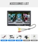 7-инчов LCD монитор за камера задно виждане, 2 видео входа, 1024x600, снимка 5