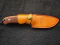 Италиански ловен нож LION STEEL,M3 ST Wood Santos,кожена кания,LN407, снимка 7