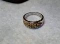 СТИЛЕН СТАР ПРЪСТЕН от БЛАГОРОДНА СТОМАНА с БЯЛА ПОЗЛАТА и ПЕЧАТ 835 НЯКОИ ЦИРКОНЧЕТА ЛИПСВАТ! 48266, снимка 10