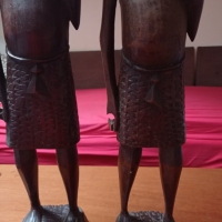 Африканци, изработени от абаносово дърво. , снимка 3 - Статуетки - 36048775