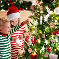 Нови Намалени Коледни хартиени етикети 100 броя за подаръци декорация, снимка 6 - Други - 39371889