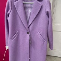 НАМАЛЕНО - Ново бутиково лилаво палто размер 38, снимка 1 - Палта, манта - 42407062