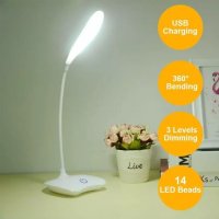 Настолна Led лампа за бюро с USB кабел и 3 степени за сила на светлина, снимка 1 - Настолни лампи - 39043229