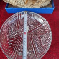 Оловен кристал-купа и чиния от соца НОВИ., снимка 2 - Чинии - 33884782