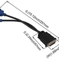 Преходник / Сплитер DVI 24+5 М към 2 x VGA F, снимка 3 - Кабели и адаптери - 41363775