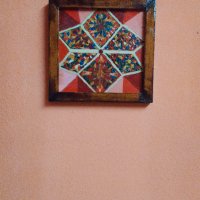 "Цветна геометрия"акрил върху дърво, снимка 1 - Картини - 39129931