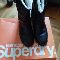 Продавам маркови  ботуши от естествена кожа Superdry, снимка 1 - Дамски ботуши - 42130559
