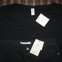 Къси дънки и тениска PIAZZA ITALIA  дамски,Л, снимка 1 - Къси панталони и бермуди - 41968377