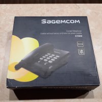 Чисто нов стационарен телефон Sagemcom C100, снимка 1 - Стационарни телефони и факсове - 35777529