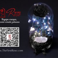 Подарък за Жена / Истинска Черна Роза в ГОЛЯМА Стъкленица / Романтичен и Луксозен Подарък за Нея, снимка 4 - Подаръци за жени - 34470341