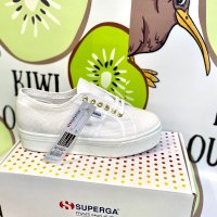 Дамски обувки Superga White-Gold, снимка 2 - Маратонки - 40481864