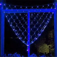 Лампички коледна украса мрежа студено студено синя светлина,студено бяла,разноцветна 150см х 150см 
