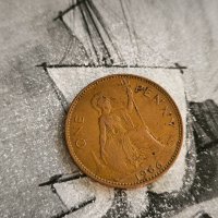 Монета - Великобритания - 1 пени | 1966г., снимка 1 - Нумизматика и бонистика - 44353530