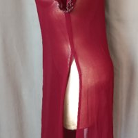  М Прозрачна рокля / парео / с релефна бродерия цвят бордо, снимка 5 - Рокли - 41393854