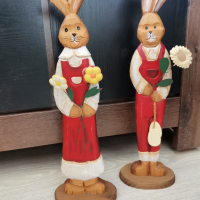Дама и кавалер /семейство зайци/, снимка 2 - Статуетки - 44758621