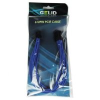 Кабел, преходник GELID 6+2pin VGA PCI-E Power extension cable 30cm individually sleeved, син SS30271, снимка 2 - Други - 40103060